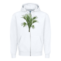 White Botanical Majesty Palm Illustrations Zipper Hoodie - LillyAllenDesigns
