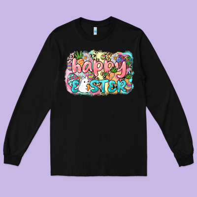 Happy Easter Long Sleeve Tee Designed By Nancycooperartshop