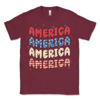 Burgundy america Classic Tee - MaliasSmallBusiness