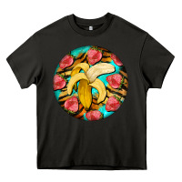 Asphalt banana and strawberries with tiger pattern Heavy Core Tee - BarkalooDesign