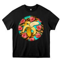Black banana and strawberries with tiger pattern Heavy Core Tee - BarkalooDesign