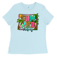 Baby Blue summer vibes Ladies Tee - Zillion Design Studio