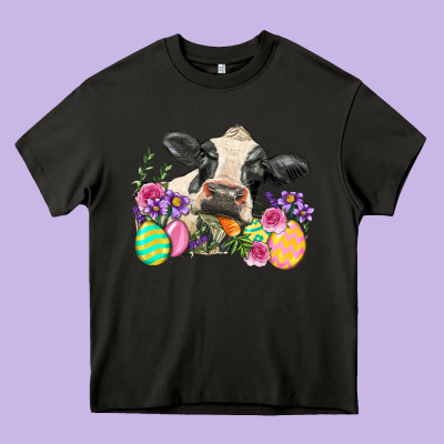 Happy Easter Cow Easter Day Heavy Core Tee Designed By Neo Western