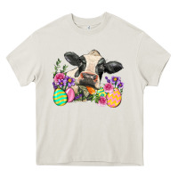 Cream Happy Easter Cow Easter Day Heavy Core Tee - Neo Western