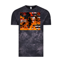 Cloud Black firefighter thin red lin Vintage Tee - LillyAllenDesigns