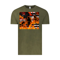Vintage Olive firefighter thin red lin Vintage Tee - LillyAllenDesigns