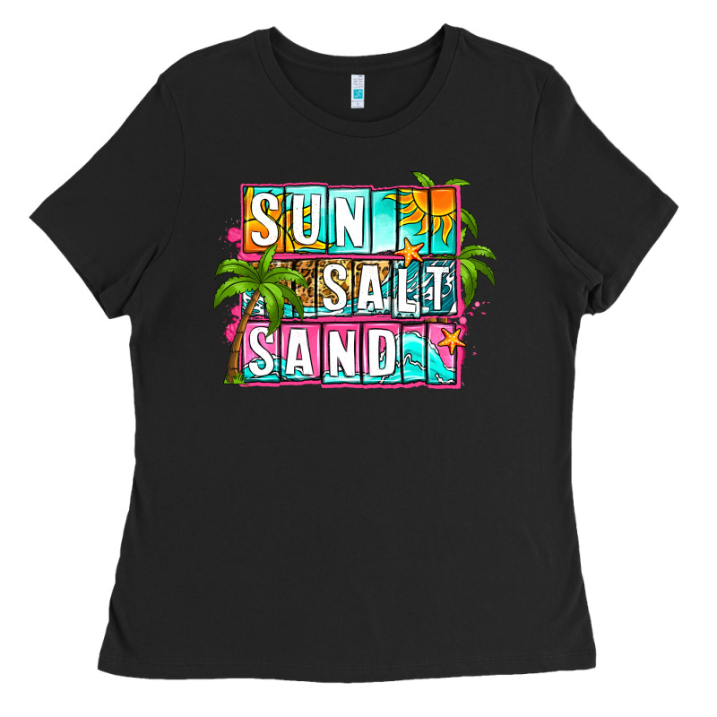 Sun Salt Sand Summer Ladies Tee by Zillion Design Studio | Teevron