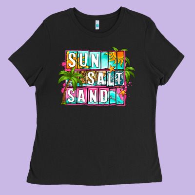Sun Salt Sand Summer Ladies Tee Designed By Zillion Design Studio