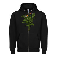Black the bird of paradise Zipper Hoodie - LillyAllenDesigns