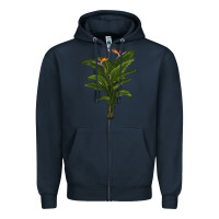 Navy the bird of paradise Zipper Hoodie - LillyAllenDesigns