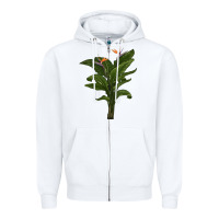 White the bird of paradise Zipper Hoodie - LillyAllenDesigns