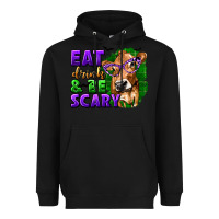 Black Eat Drink and Be Scary with Halloween Heavyweight Hoodie - texasbilliewilder
