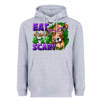 Heather Grey Eat Drink and Be Scary with Halloween Heavyweight Hoodie - texasbilliewilder