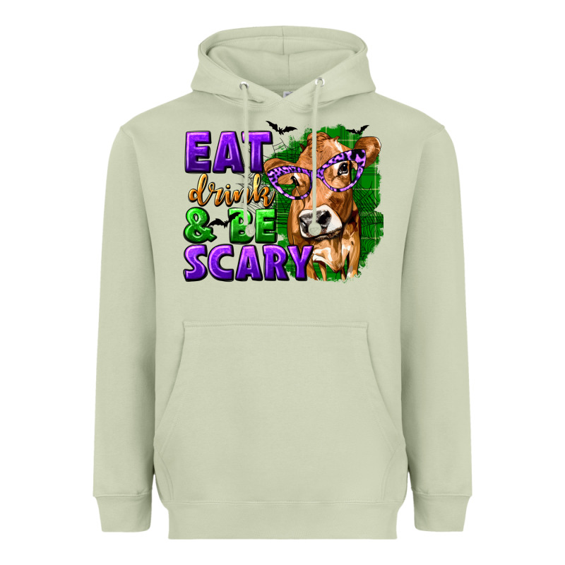 Eat Drink And Be Scary With Halloween Heavyweight Hoodie by texasbilliewilder | Teevron