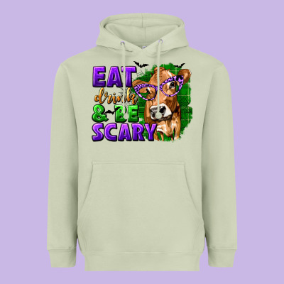 Eat Drink And Be Scary With Halloween Heavyweight Hoodie Designed By Texasbilliewilder
