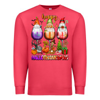 Cardinal Happy Hallothanksmas wine glasses and gnomes Premium Sweatshirt - texasbilliewilder