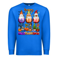 True Royal Happy Hallothanksmas wine glasses and gnomes Premium Sweatshirt - texasbilliewilder