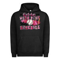 Pigment Black In October We Wear Pink And Watch Baseball Urban Hoodie - FaDigitalArtStudio