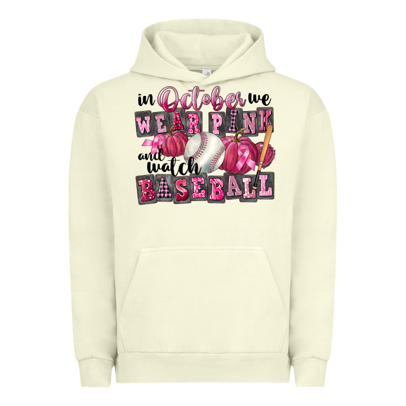 In October We Wear Pink And Watch Baseball Urban Hoodie by FaDigitalArtStudio | Teevron