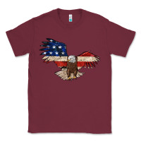Burgundy 4th july eagle Classic Tee - MaliasSmallBusiness