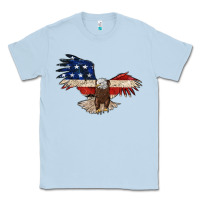 Dusty Blue 4th july eagle Classic Tee - MaliasSmallBusiness