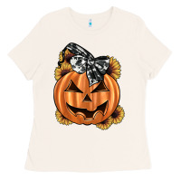Bone sunflower pumpkin Ladies Tee - JahusDesignShop