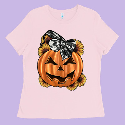 Sunflower Pumpkin Ladies Tee Designed By Jahusdesignshop