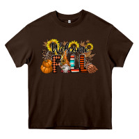 Chocolate Brown Welcome Fall Pumpkin Heavy Core Tee - CowhideDigitalArt