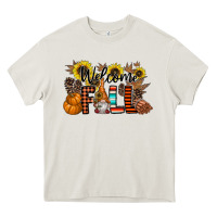 Cream Welcome Fall Pumpkin Heavy Core Tee - CowhideDigitalArt