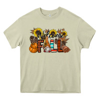 Mossy Welcome Fall Pumpkin Heavy Core Tee - CowhideDigitalArt