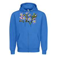 True Royal Forget Me Not Flower Illustrations Zipper Hoodie - LillyAllenDesigns