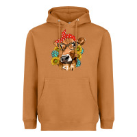 Meerkat Western Cow with Sunflowers and Gemstone Heavyweight Hoodie - texasbilliewilder