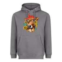 Storm Western Cow with Sunflowers and Gemstone Heavyweight Hoodie - texasbilliewilder