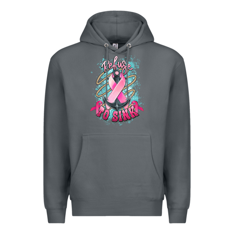 Refuse To Sink Cancer Anchor Cancer Awareness Premium Hoodie by HowdyJamesFarm | Teevron