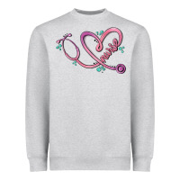 Heather Grey nurse heart Heavyweight Sweatshirt - MaliasSmallBusiness