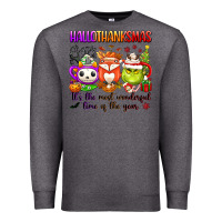 Charcoal Heather hallothanksmas its the most wonderful time of the Premium Sweatshirt - texasbilliewilder