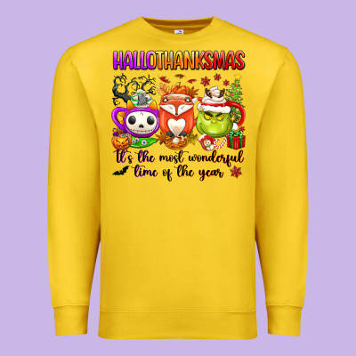 Hallothanksmas Its The Most Wonderful Time Of The Premium Sweatshirt Designed By Texasbilliewilder