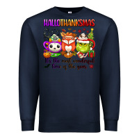Navy hallothanksmas its the most wonderful time of the Premium Sweatshirt - texasbilliewilder