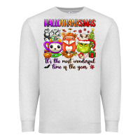 Oatmeal Heather hallothanksmas its the most wonderful time of the Premium Sweatshirt - texasbilliewilder
