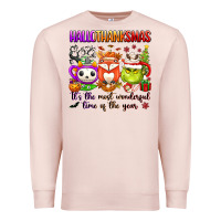 Pale Pink hallothanksmas its the most wonderful time of the Premium Sweatshirt - texasbilliewilder