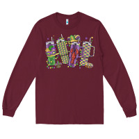 Burgundy mardi gras coffee Long Sleeve Tee - MaliasSmallBusiness
