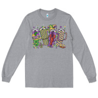 Heather Grey mardi gras coffee Long Sleeve Tee - MaliasSmallBusiness