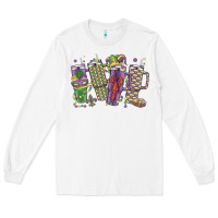 White mardi gras coffee Long Sleeve Tee - MaliasSmallBusiness
