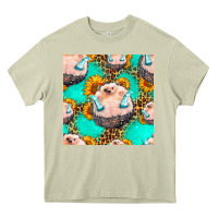 Mossy hedgehog western seamless pattern Heavy Core Tee - HRA Design Shop
