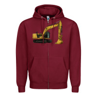 Burgundy Excavator Zipper Hoodie - LillyAllenDesigns