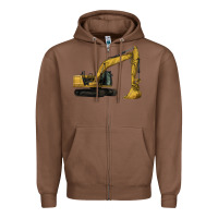 Chestnut Excavator Zipper Hoodie - LillyAllenDesigns