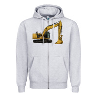 Heather Grey Excavator Zipper Hoodie - LillyAllenDesigns