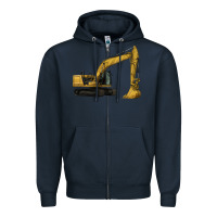 Navy Excavator Zipper Hoodie - LillyAllenDesigns