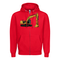 Red Excavator Zipper Hoodie - LillyAllenDesigns