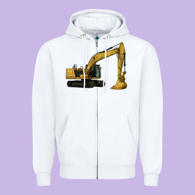 Excavator Zipper Hoodie Designed By Lillyallendesigns